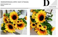 Arreglo De Girasoles Artificiales En Lienzo Para Decoración De Bodas Cumpleaños Fiesta Hogar Regalo De Aniversario Decoración De Casa - details 5