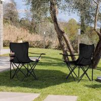 Pack 4 Sillas de Camping Negras, Silla de Acampada Pesca Festival  Plegable 50Prof. x 80Ancho x 80Alto centímetros Azul - details 4