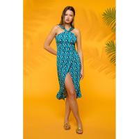 Swim dress  de Minueto. Vestido con estampado geométrico multicolor.  Muy favorecedora la parte del cuello y pecho. - details 3