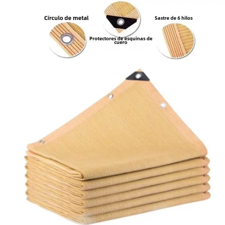 Red De Sombra Para Jardín Exterior Protector Anti-UV HDPE Malla De Sombra Beige Para Camping Y Terraza Uso Automático - 1