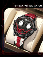 Reloj De Cuarzo LIGE 2025 Para Hombre Creativo Con Correa De Cuero Resistente Al Agua Diseño De Payaso Moda Casual Reloj Hombre - details 13