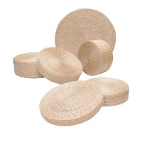 Almohada Redonda De Tatami Japonés Para Yoga Y Meditación Hecha a Mano De Paja Natural Cojín De Suelo Decorativo Para Sentarse - details 3