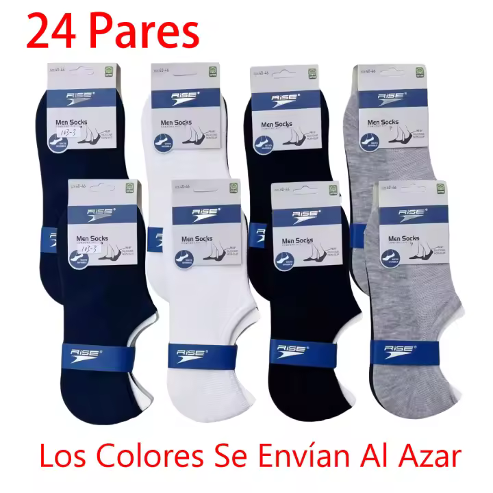 Pack De 24 Pares, Calcetines Tobilleros Invisibles Para Hombre Y Mujer, Calcetines De Verano, Talla Universal, Medias Finas De Algodón, Antideslizantes, Transpirables, Los Colores Se Envían Al Azar. Talla: 40-46 (Hombre), 35-40 (Mujer) - 1