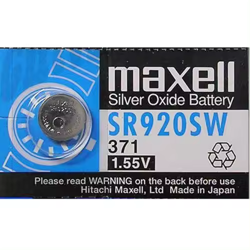 CABLEPELADO Pila de Boton oxido Plata | Pila 371 | Pila SR920SW | Voltaje de la Pila: 1,55 V | Capacidad de batería: 50 mAh | 1 Unidad - 1