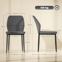 HOMCOM Juego de 2 Sillas de Comedor Modernas Sillas de Cocina con Asiento Acolchado y Tapizado Respaldo Curvo Patas de Acero para Salón Dormitorio - details 2