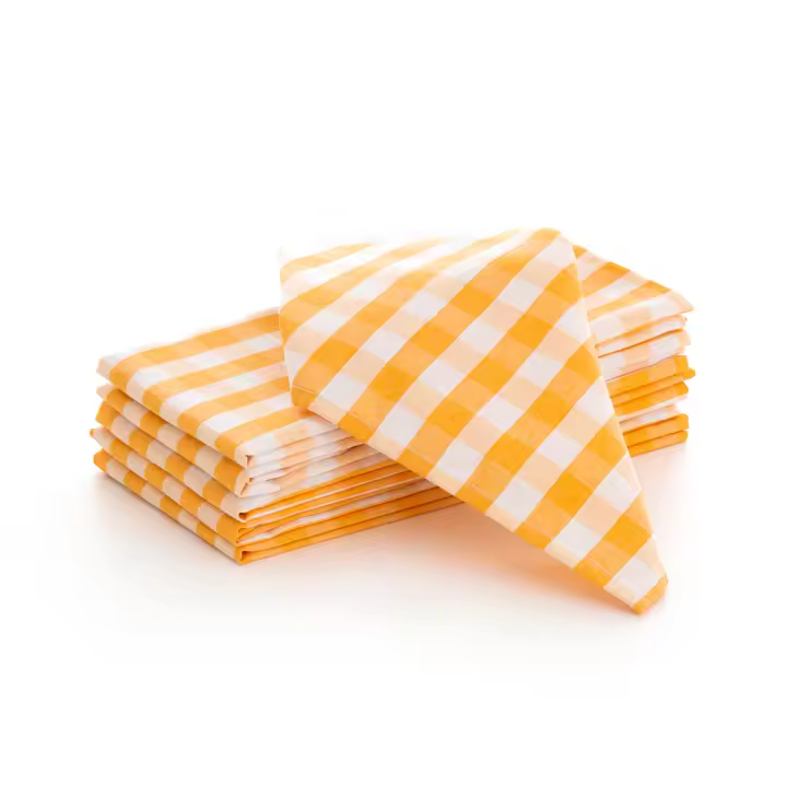 GAMUSI - Pack 6 servilletas Vichy de tela algodón resistentes eventos celebraciones fiestas hostelería 45x45 cm - 1