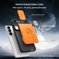 Nueva Funda Multifuncional Para Samsung Galaxy A57 A56 A16 A17 A26 A35 A55 A36 A37 Con Anillo De Metal Soporte Lente Deslizante Protector De Teléfono - details 2