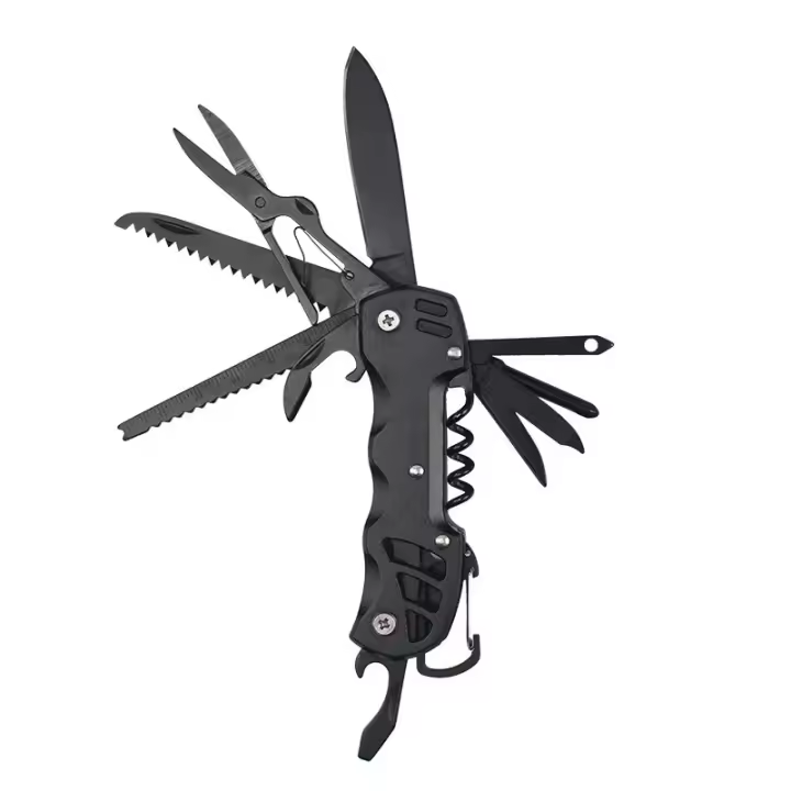 Cuchillo Plegable Multifuncional De Acero Inoxidable Para Camping Y Emergencias Herramienta Combinada Portátil De Bolsillo - 1