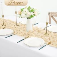 Corredor De Mesa De Queso Boho Estilo Seda Gauze Semi-Transparente Para Boda Baño De Novia Cumpleaños Fiesta De Cumpleaños Decoración De Pastel - details 7