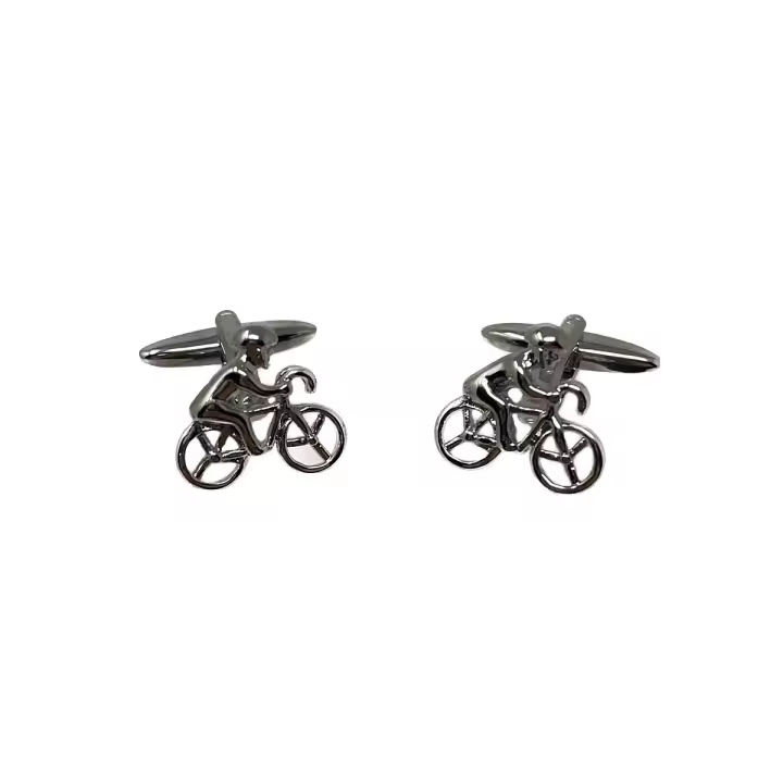 Inmaculada Romero Gemelos Metálicos Ciclista 20 Mm Bicicleta Lisos Plateados - Estilo Ciclista - 1