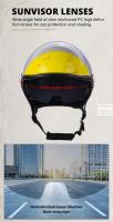 Casco De Motocicleta Retro Medio Cara Con Parabrisas Y Visores HD Para Hombres Y Mujeres Capaz De Ciclismo Y Scooter Material ABS Peso 900g - details 9