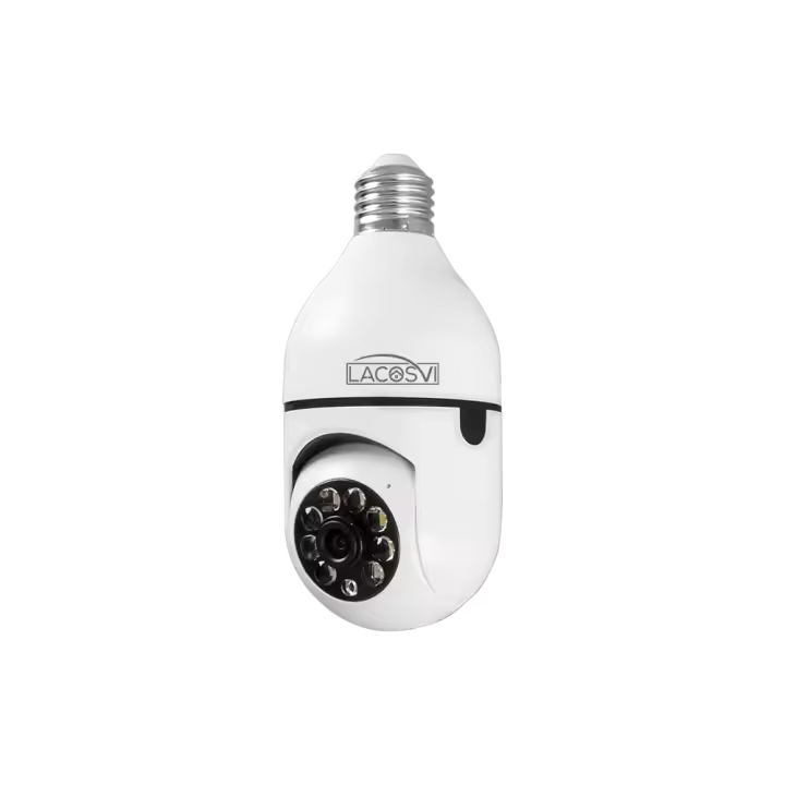 Lacosvi Cámara de Bombilla de Seguridad Cámara Inteligente 360​​° Full HD 1080P Cámara WiFi para el Hogar 2.4G, y 5G Interior Exterior con detección de Movimiento de visión Nocturna Casquillo E27     Lacosvi - 1