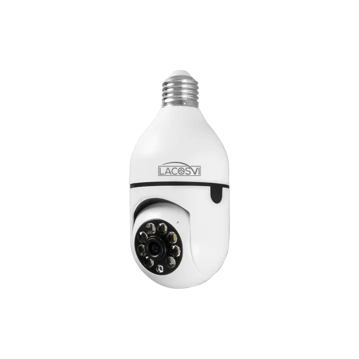 Lacosvi Cámara de Bombilla de Seguridad Cámara Inteligente 360​​° Full HD 1080P Cámara WiFi para el Hogar 2.4G, y 5G Interior Exterior con detección de Movimiento de visión Nocturna Casquillo E27     Lacosvi - 1