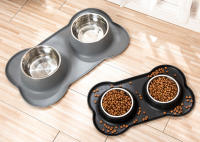 Tazas De Alimento Y Agua Para Perros Y Gatos Con Almohadilla Antideslizante De Acero Inoxidable Durable Anti-slip Feeder De Alimentos Y Agua Para Mascotas - details 5