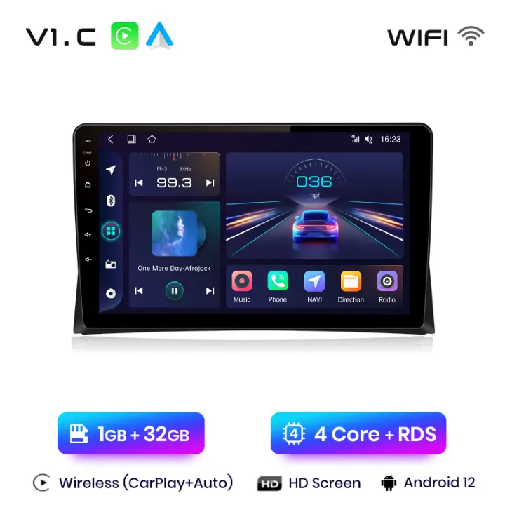 Junsun Android 13 Radio para Volkswagen Multivan T5 2003 2004 2005 2006 2007-2015 de Coche con Chip Qualcomm de 8 Núcle de Coche con Chip Qualcomm de 8 Núcleos CarPlay Inalámbrico Autorradio Estéreo Pantalla HD Multimedia - 1