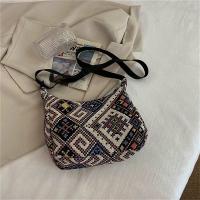 Bolso De Hombro Para Mujer Estilo Bohemio Sencillo Con Cierre De Cremallera En Lona De Algodón Pequeño Tote Bolso De Playa Tejido 2023 - details 7