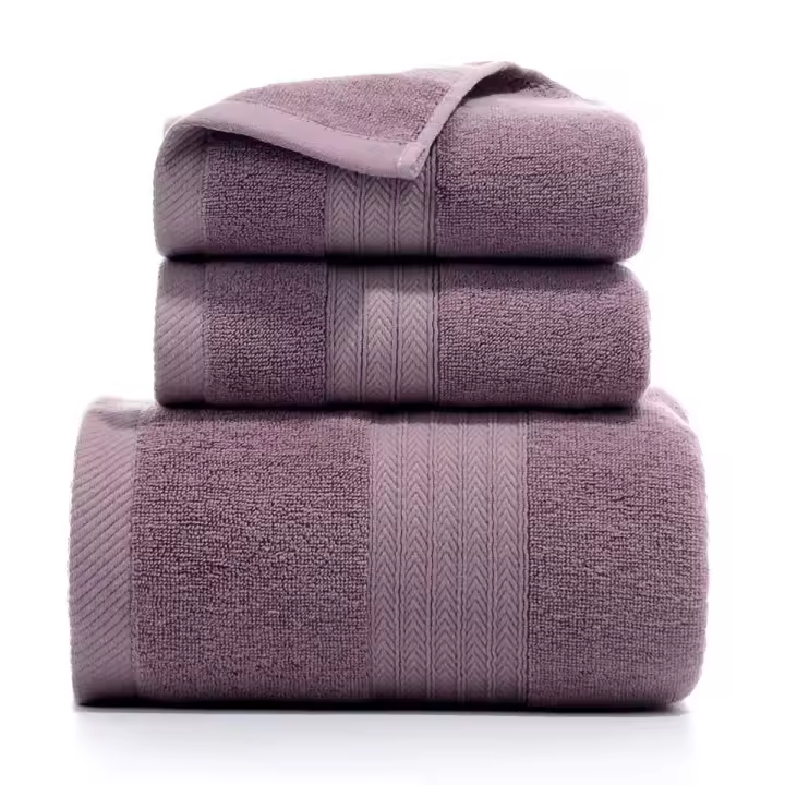 Towels Bath Hand Towel Set of 3, Cotton Soft Absorbent Towels for Bathroom, Spa Towels, Towel 34*74cm, bath towel 70*140cm - 1