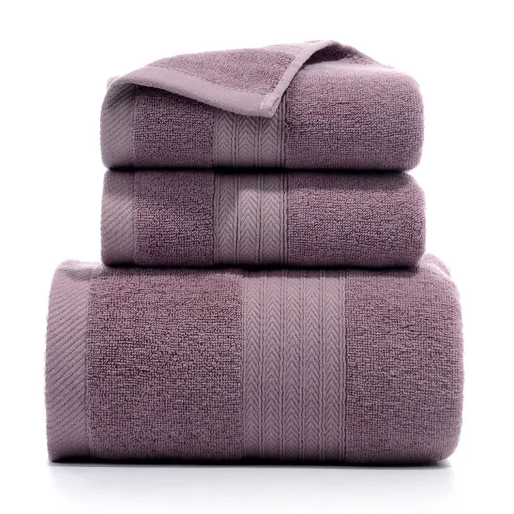 Towels Bath Hand Towel Set of 3, Cotton Soft Absorbent Towels for Bathroom, Spa Towels, Towel 34*74cm, bath towel 70*140cm - 1