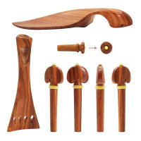 Juego De Accesorios Para Violín 7 Piezas Set Inlaid De Rosas Madera De Cerezo Con Reposabrazos Ajuste De Tono Y Pie De Vino Para Violines 3/4 Y 4/4 - details 2