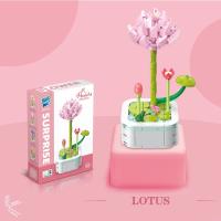 Juego De Bloques De Construcción De Bouquet De Flores Simulación ( Girasol Rosa Tulipán) Juguete Para Mujeres Decoración De Escritorio Romántica Regalos Para Niñas - details 16