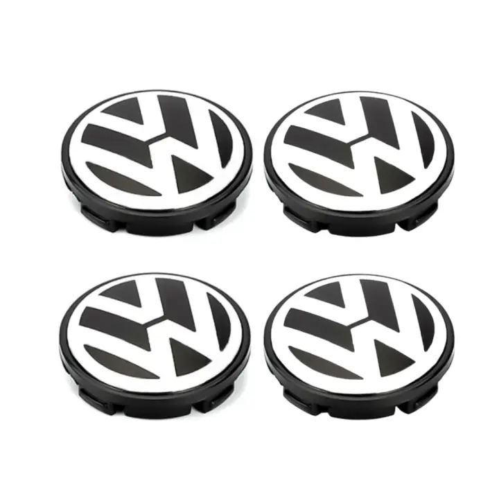 Vicyol S&D 4x Tapas Centrales para Llantas. Tapacubos para Ruedas. Emblema Decorativo para Coche. Insignia de Plástico ABS, Impermeable. Color Negro Metálico y Plateado. - 1