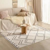 Carpetas De Líneas Geométricas Para Decoración De Sala De Estar Alfombra Antideslizante Lavable Para Sala De Estar Y Dormitorio Estilo Moderno - details 2