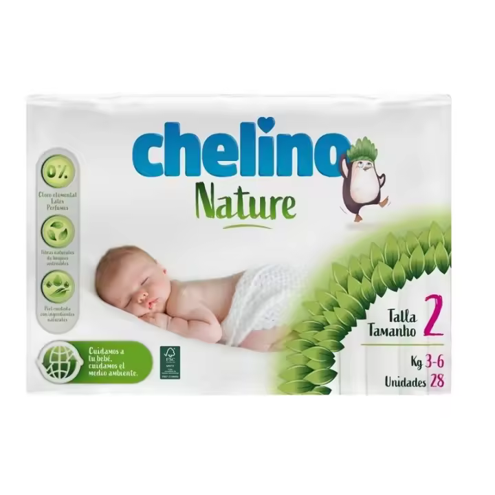 CHELINO NATURE TALLA 2 (3 A 6 KG) 28 PAÑALES - 1