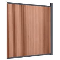 vidaXL Panel de valla WPC 173x186 cm Color Gris,  Marrón,  y mas Perfecta para plantas y animales, múltiples usos malla para ventilación, seguridad, ventana, jardín - details 0