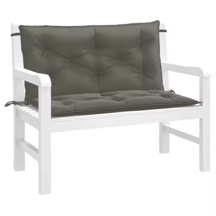 vidaXL Cojines banco jardín 2 uds tela gris oscuro melange 100x50x7 cm - 1