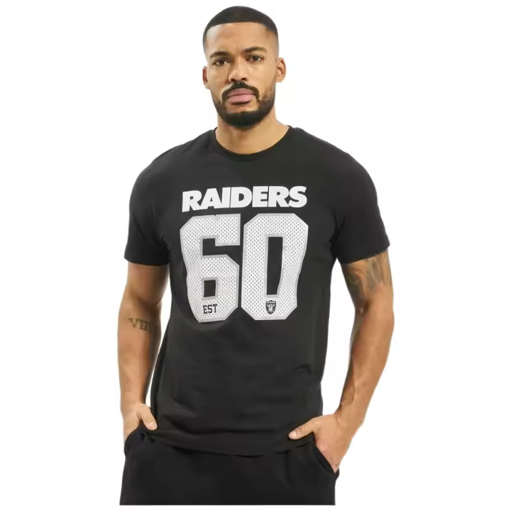 Camiseta de Manga Corta New Era Nfl Oakland Raiders para hombre en color negro - 1