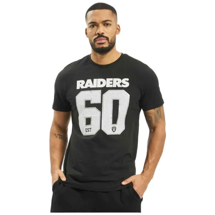 Camiseta de Manga Corta New Era Nfl Oakland Raiders para hombre en color negro - 1