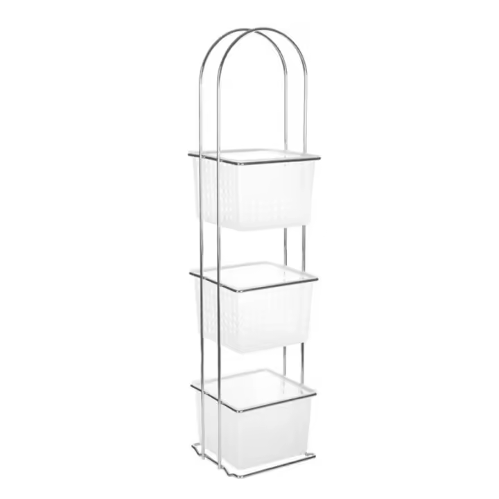 Dcasa Estantería de metal plateada de 20x19x35 cm - 1