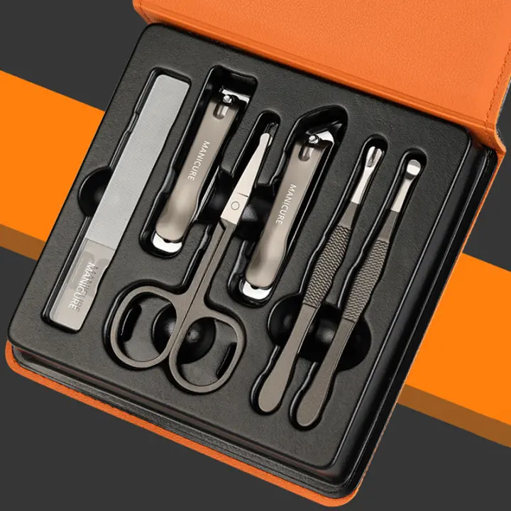 Set De Manicura 6 Piezas Herramientas De Cuidado De Uñas Y Pies Acero Inoxidable Afilado Cortador De Cutículas Y Eliminador De Callos Kit De Aseo Personal - 1