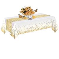 Mantel Rectangular Negro Y Oro 54x108 Pulgadas (137x274 Cm) Para Fiestas Suministros De Halloween Y Navidad Impermeable Desechable Resistente Al Aceite - details 1