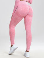 CHRLEISURE Pantalones De Yoga Para Mujer Lavados Leggings De Fitness Con Aros Treggings Elásticos Para Correr Actividad Física De Gimnasio - details 17