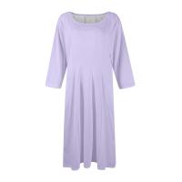 Vestido Largo De Manga Larga Para Mujer Casual Suéter Con Bolsillos Estilo Swing Suelto Cuello Redondo Color Sólido Vestido Robe - details 36