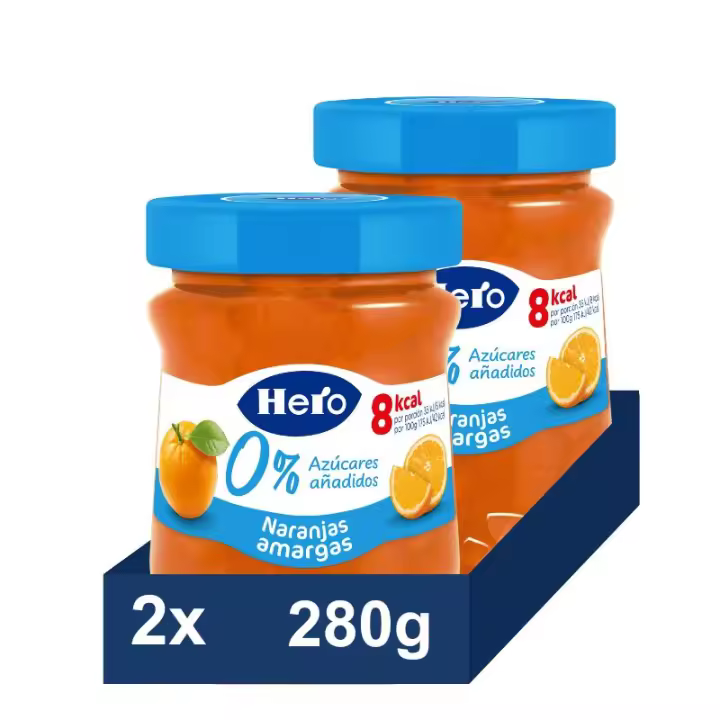 Hero. Mermelada de Naranja amarga, 0% Azúcar añadido. Pack 2x280g - 1
