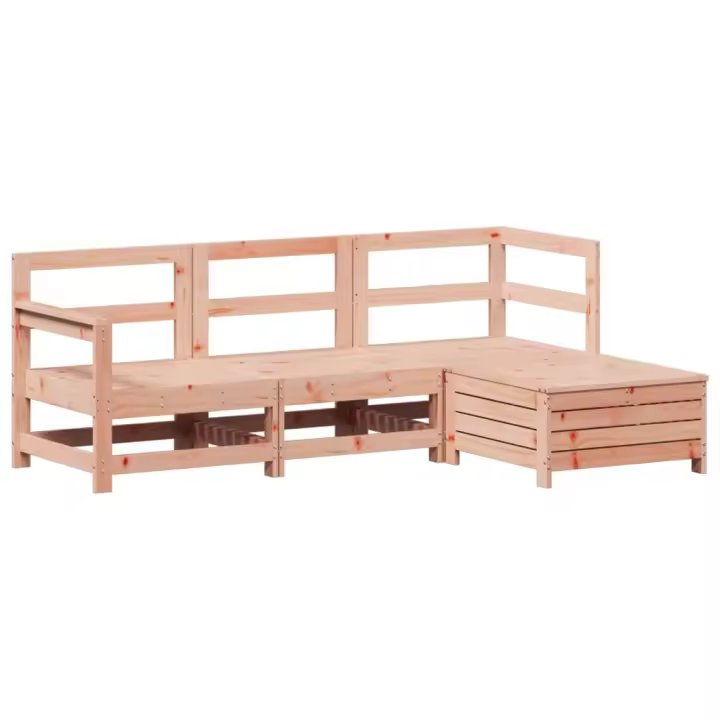 vidaXL Juego de sofás de jardín 4 pzas madera maciza de abeto Douglas - 1