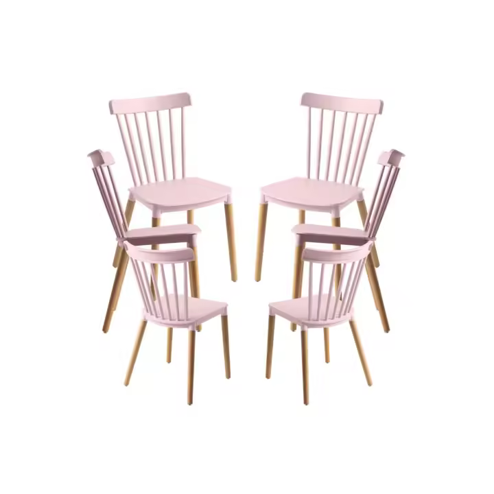 Pack 6 Sillas Leka - Rosa - 1