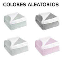 Manta Grande Caliente, Cómoda, Multiusos para Cama, Sofá Manta Borreguito Color Aleatorio Sherpa Reversible 130*160 cm. Aleatory color. - details 0
