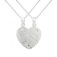 Colgante Madre e hija para partir en dos de Plata de Ley - Colgante para compartir con dos cadenas incluidas - - Joyas originales para Mamá - details 0