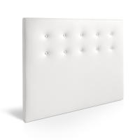 Meimon cabecero ALBA, ideal para dormitorios modernos y contemporáneos. Tapizado en ecopiel sintética de tacto suave,  estructura de madera resistente y su formato horizontal de gran altura, Disponible en tres colores: blanco, beige y visón - details 5