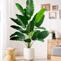 Árbol De Palma Tropical Artificial 65-120cm Hojas De Plátano Falsas Toque Real Strelitzia Plantas De Plástico Para Jardín Y Hogar - details 1