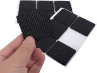 Non-Slip Rubber Furniture Pads, 12Pcs Wood Floor Protector Pad Table Chair Leg Floor Protectors Square Rubber Feet(Black) - details 4