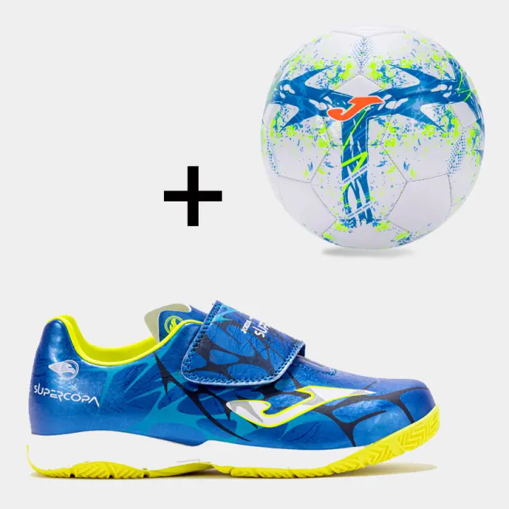 Zapatillas Futbol Sala Joma Super Copa JR 2504 Royal Indoor + Balón de Futbol 106107  Calzados DEPORTES FUTBOL-SALA Joma MARCAS - 1