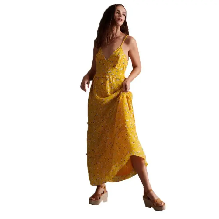 Superdry Vestido Largo Margaux Maxi Amarillo Mujer Adulto - 1