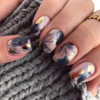24pcs/set Uñas Postizas Largas Medias Falsas De Cuadrado Ballet Con Flores Y Mariposa Azul Verde Para La Temporada De Primavera Y Verano - details 4