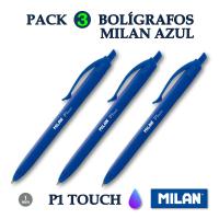 3 Bolígrafo P1 Touch Ballpen -Pack De 3 Undades De Boligrafos Color Azul -Bolígrafo De Tinta De Aceite Azul - 3 Bolígrafos Con Cuerpo Cilindrico - Milan - details 0