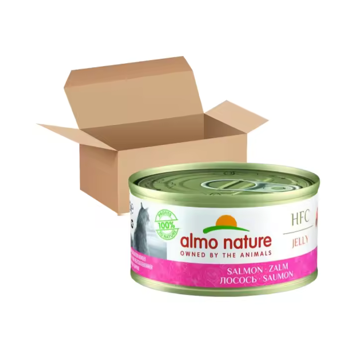ALMO NATURE - HFC (Jelly) Gatos - Salmón en Gelatina (24x70 gr) - Alimento Húmedo Complementario para Gatos (a partir de un año) - 1