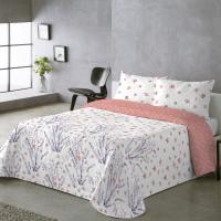 UNIFABRIC HOME TEXTIL Colcha Bouti Primavera Verano Reversible Color Coral Mod.VARELIA  Cama 90 ,105,135 y 150  Ligeras y Suaves ,Incluye fundas de cojín,Termosellada No hace bolitas y fácil planchado - details 0